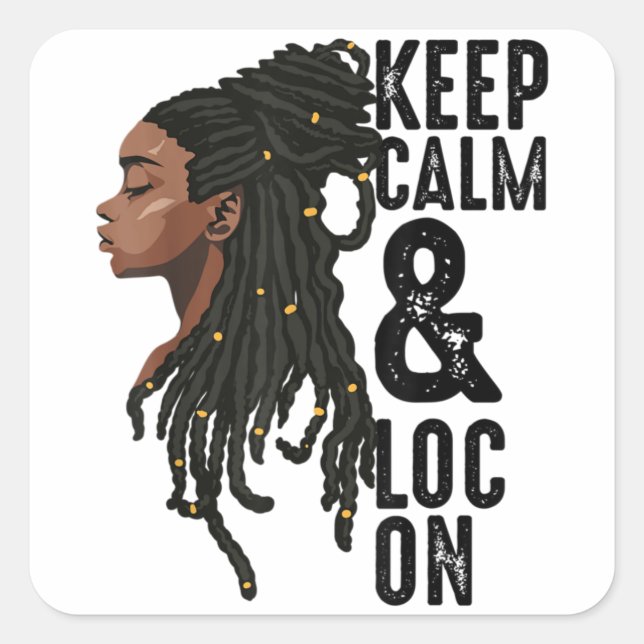 Adesivo Quadrado Funny Black Melanin Dreadlocks Gift Cute Afro Loc (Frente)
