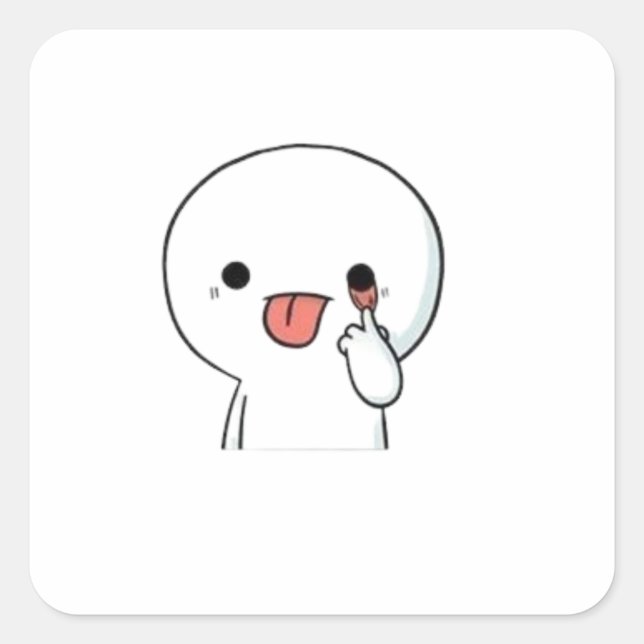 Adesivo Quadrado Funny Cute Chibi Character Sticker (Frente)