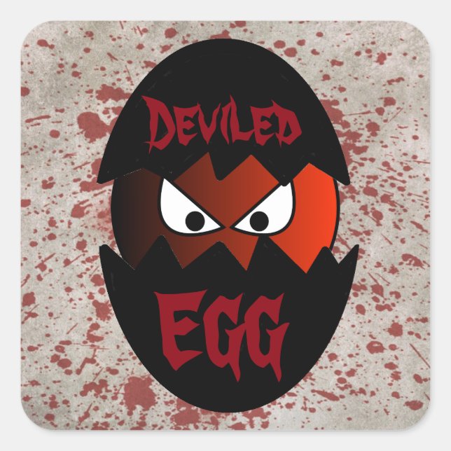 Adesivo Quadrado Funny Deviled Egg (Frente)