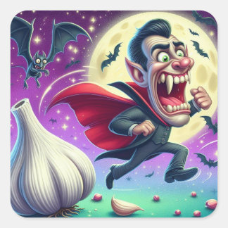 Adesivo Quadrado Funny Dracula Stickers – Cute Vampire Humor