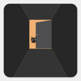 Adesivo Quadrado Funny Halloween Black Cat