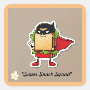 Adesivo Quadrado "Funny Hero Hoagie"
