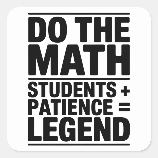 Adesivo Quadrado funny Math Teacher Humor Meme Pun (Frente)