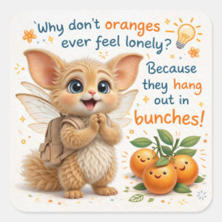 Adesivo Quadrado Funny Orange Dad Joke