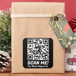 Adesivo Quadrado Funny QR Scan Me! Funny Regret Joke