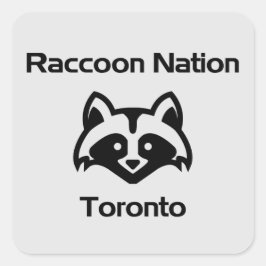 Adesivo Quadrado Funny Raccoon Nation Toronto Light Monotone