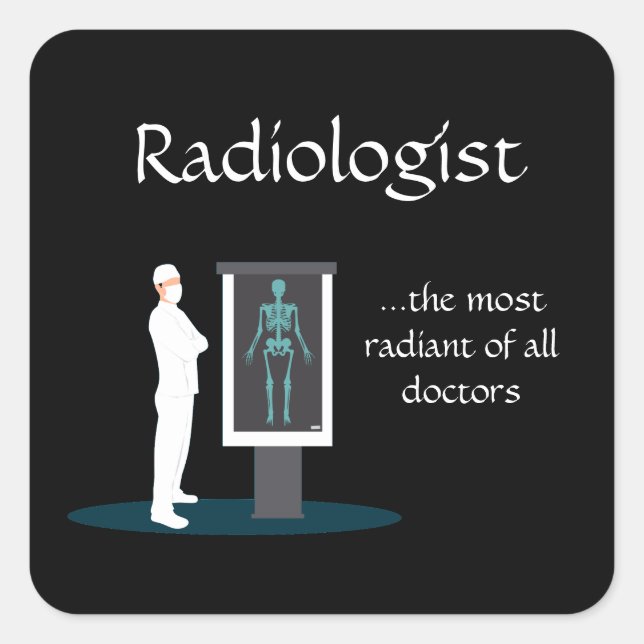 Adesivo Quadrado funny radiologist x-ray  illustration comic style  (Frente)