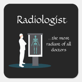 Adesivo Quadrado funny radiologist x-ray  illustration comic style 