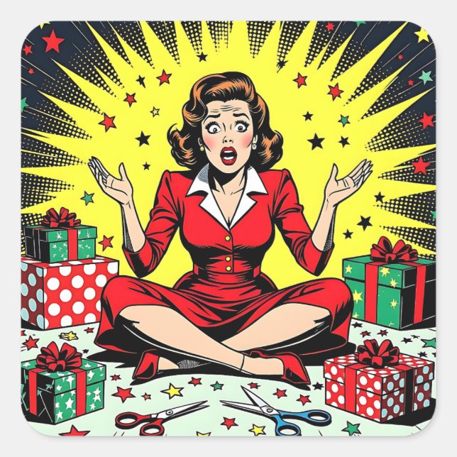 Adesivo Quadrado Funny Sarcastic Christmas Humor (Frente)