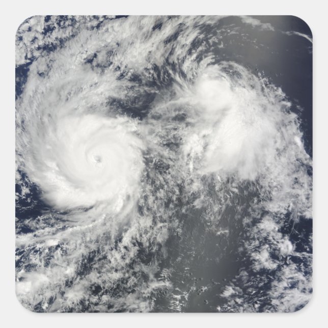 Adesivo Quadrado Furacão Felicia e Tempestade Enrique a leste de Ha (Frente)
