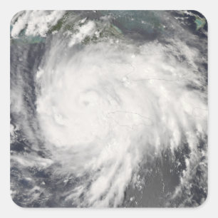 Adesivo Quadrado Furacão Gustav sobre a Jamaica