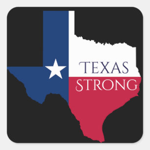 Adesivo Quadrado Furacão Harvey Texas Strong State & Flag Sticker