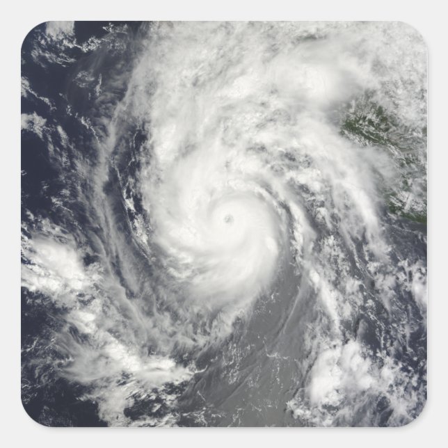 Adesivo Quadrado Furacão Jimena se aproximando da Baixa Califórnia (Frente)