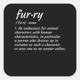 Adesivo Quadrado Fúria de definição Fandom Furries Design Cosplay
