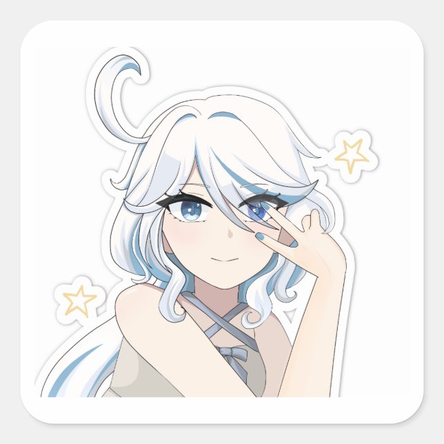 Adesivo Quadrado Furina Genshin Impact Sticker (Frente)