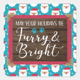 Adesivo Quadrado Furry & Bright Papais noeis de férias