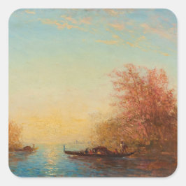 Adesivo Quadrado Fusine, Environs De Venise - Félix Ziem