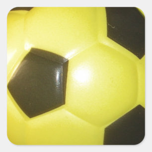 Adesivo Quadrado Futebol amarelo e preto.