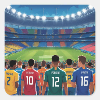 ADESIVO QUADRADO FUTEBOL DA COPA DO MUNDO 2026