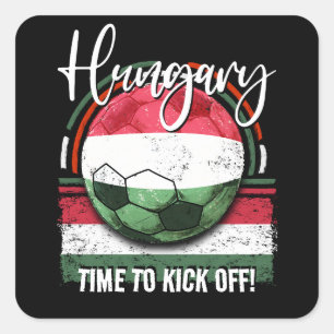 Adesivo Quadrado Futebol da Hungria Bandeira, Futebol Retro Europeu