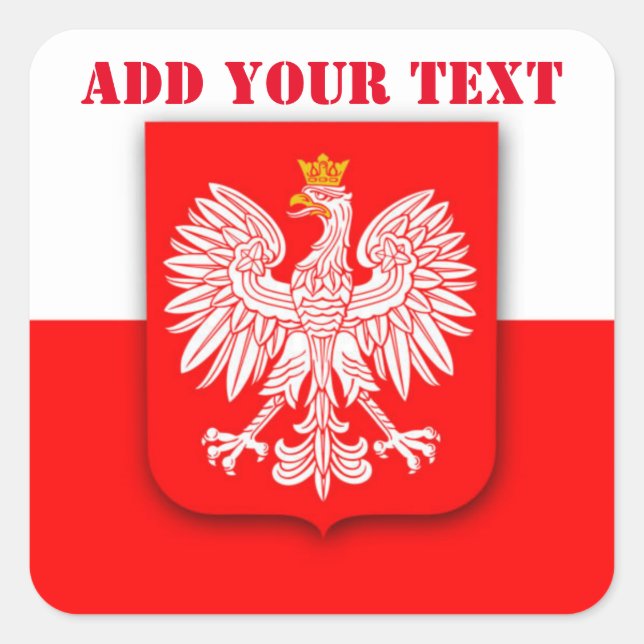 Adesivo Quadrado Futebol de 2022 - Polônia Flag World Cup Polska (Frente)