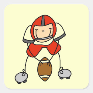 Adesivo Quadrado Futebol de Boneco Vermelho
