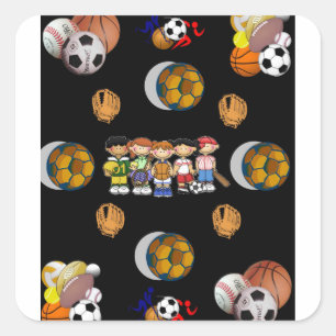 Adesivo Quadrado Futebol do Gift Bag