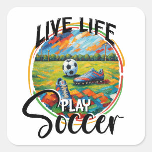 Adesivo Quadrado Futebol do Life Live Play, Campeonato do Futebol