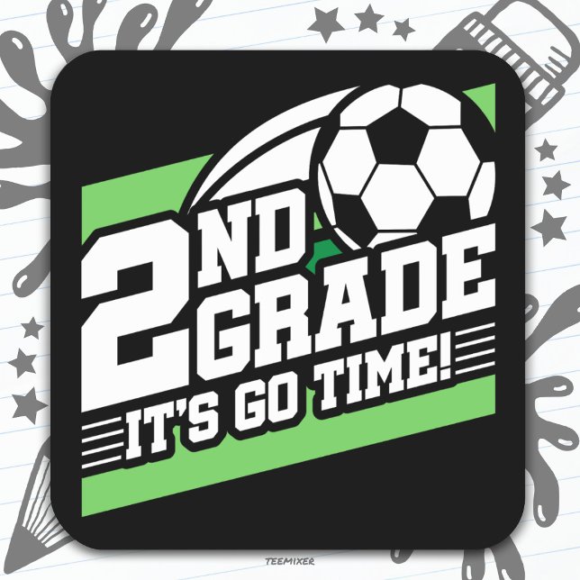 Adesivo Quadrado Futebol do segundo 1º dia de volta à escola (Criador carregado)