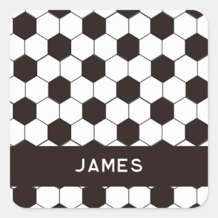 Adesivo Quadrado Futebol infantil Padrão de futebol Aniversário do