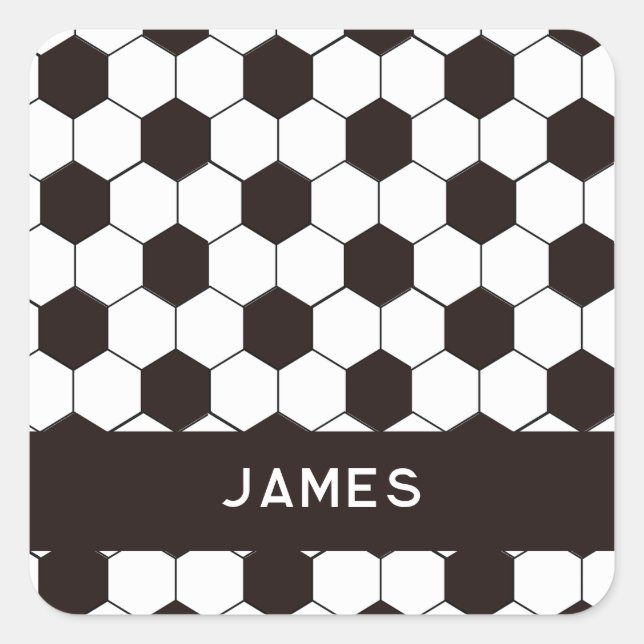 Adesivo Quadrado Futebol infantil Padrão de futebol Aniversário do  (Frente)