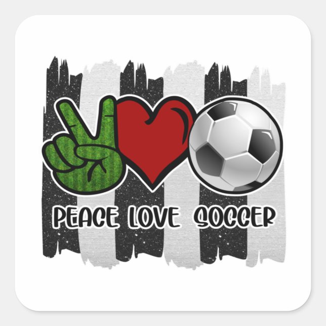 Adesivo Quadrado Futebol Peace and Love (Frente)