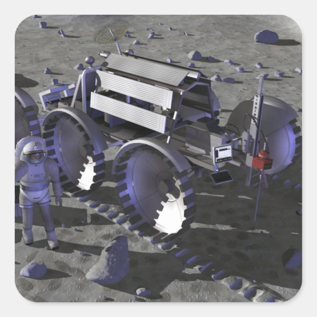 Adesivo Quadrado Futuras missões de exploração do espaço 10 (Frente)