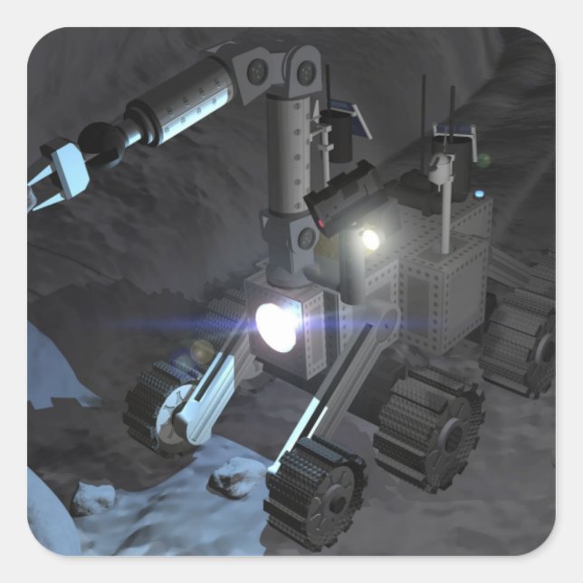 Adesivo Quadrado Futuras missões de exploração do espaço 6 (Frente)