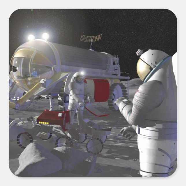 Adesivo Quadrado Futuras missões de exploração espacial 11 (Frente)