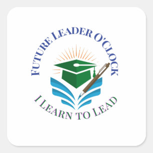Adesivo Quadrado Future Leader O'Clock – Aprenda a Liderar Motiva