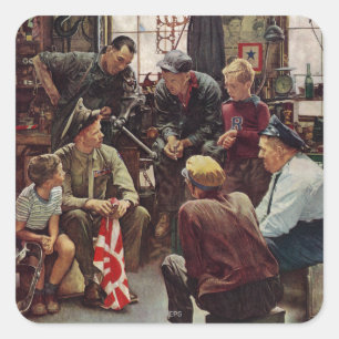 Adesivo Quadrado Fuzileiro naval do regresso a casa