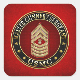 Adesivo Quadrado Fuzileiros americanos: Sargento-mor (USMC MGySgt)