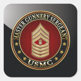 Adesivo Quadrado Fuzileiros americanos: Sargento-mor (USMC MGySgt)
