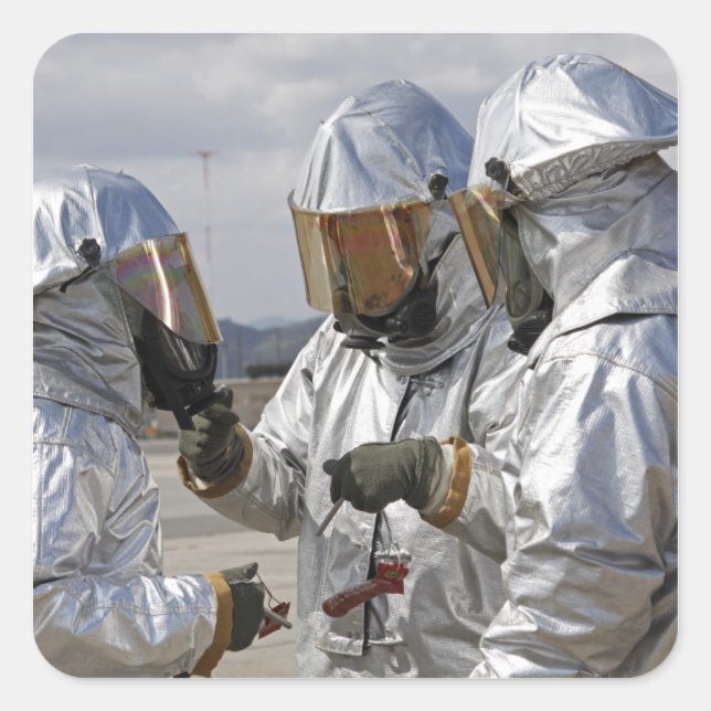 Adesivo Quadrado Fuzileiros de combate a incêndios por salvação de  (Frente)