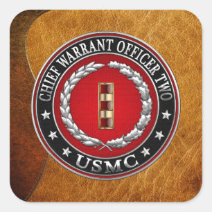 Adesivo Quadrado Fuzileiros navais dos EUA: Chefe do Mandado Dois (