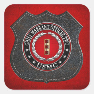 Adesivo Quadrado Fuzileiros navais dos EUA: Chefe do Mandado Dois (