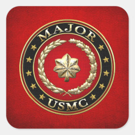 Adesivo Quadrado Fuzileiros navais dos EUA: Major (Escritório da US