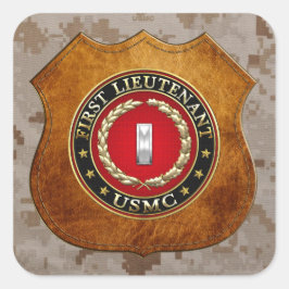 Adesivo Quadrado Fuzileiros navais dos EUA: Primeiro Tenente (USMC