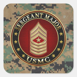 Adesivo Quadrado Fuzileiros navais dos EUA: Sargento Major (USMC Sg