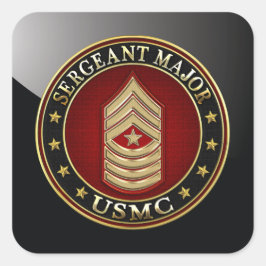 Adesivo Quadrado Fuzileiros navais dos EUA: Sargento Major (USMC Sg