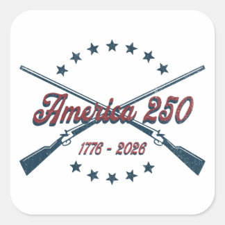 Adesivo Quadrado Fuzis Cruzados América 250 Patriótico 1776-2026
