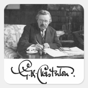 Adesivo Quadrado G. K. Chesterton no Trabalho