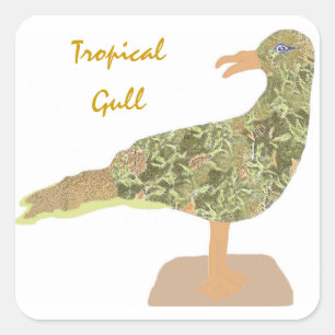 Adesivo Quadrado Gaivota tropical