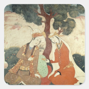Adesivo Quadrado Galante da cena da era de Shah Abbas mim
